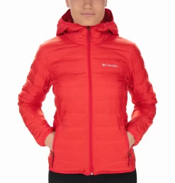 Jas Columbia Women Lake 22 Down Hooded Red Lily